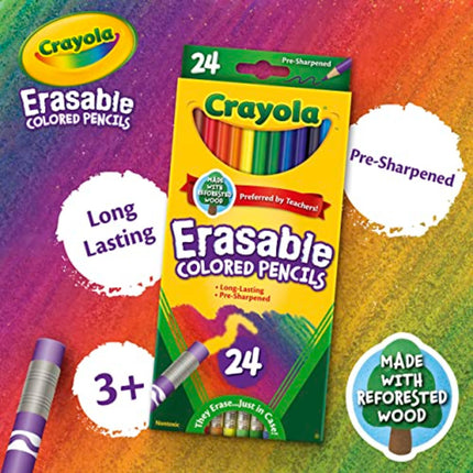 Lápices de colores borrables Crayola (paquete de 24)