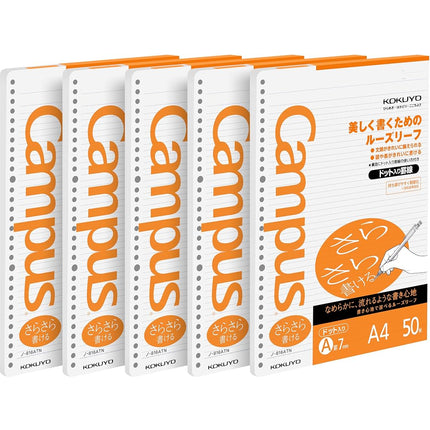Kokuyo S & T Loose-Leaf A4 Smooth 7mm dot Ruled 50