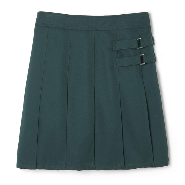 French Toast Girls' Two-Tab Pleated Scooter Skirt, Hunter Green, 8