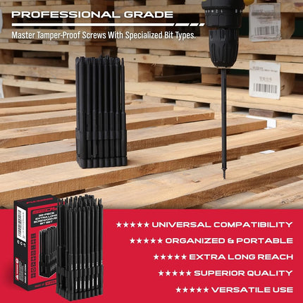 1/4" Extra Long Security Bit Set