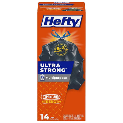 Hefty Ultra Strong Multipurpose Large Black Trash Bags - 30 Gallon, 6 Packages of 25 Bags (150 Total)