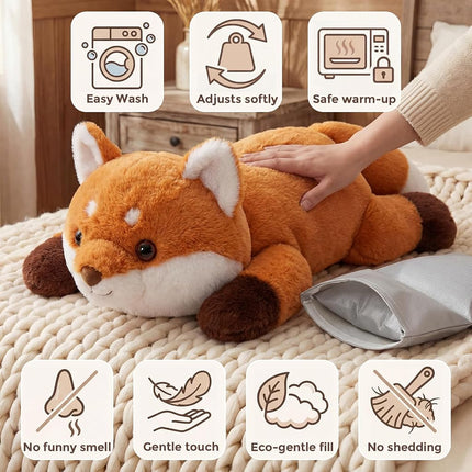Mewaii Weighted Teddy Fox Plush, Heat & Cool, 2.3kg