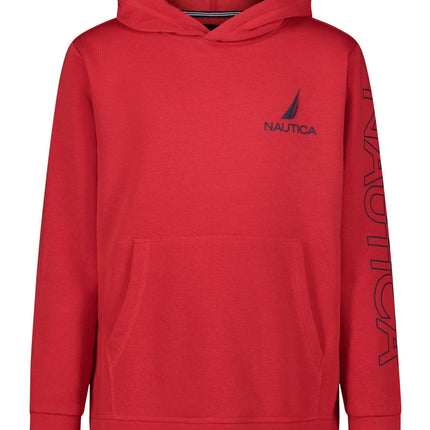 Nautica Boys' Long Sleeve Fleece Pullover Hoodie, 