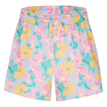 Hurley Girls' Soft Knit Pull on Shorts, Pale Ivory/Multi Stripe, 4