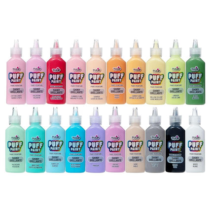 TULIP Puff Paint 20 Pack, Mellow Rainbow, Dimesnional Fabric Paint Party Pack