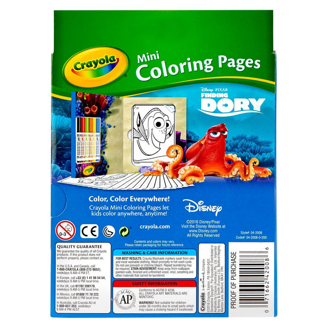 Crayola Mini páginas para colorear de Buscando a Dory