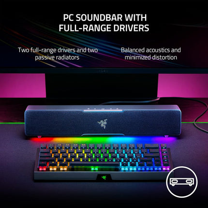 Razer Leviathan V2 X: Barra de sonido para PC con controladores de rango completo - Diseño compacto - Chroma RGB - Alimentación y audio por USB tipo C - Bluetooth 5.0 - para PC, portátiles, teléfonos inteligentes, tabletas y Nintendo Switch