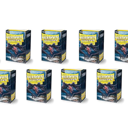 Dragon Shield Matte Black Standard Size Card Sleeves Display Box [10 Packs]