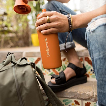 Lifestraw Go Series 2.0 Stainless Steel Water Bottle with Filter, Laguna Teal, 700 ml Capacity