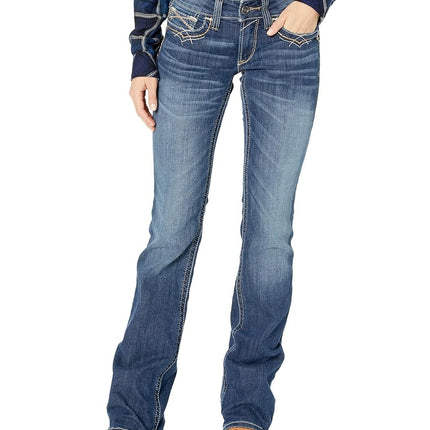 ARIAT Women's R.e.a.l. Mid Rise Stretch Entwined Festival Boot Cut Jean