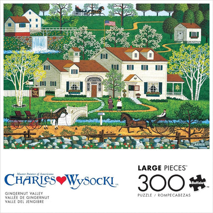 Buffalo Games - Charles Wysocki - Gingernut Valley - 300 Piece Jigsaw Puzzle for Adults - Challenging Puzzle Perfect for Game Nights - Finished Size is 21.25 x 15.00
