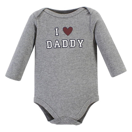 Grenouillères en coton à manches longues Hudson Baby Unisexe, lot de 5 pour garçon Papa, 9-12 mois
