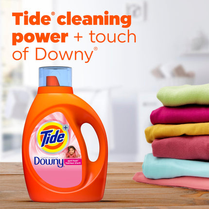 Jabón líquido para ropa Tide con Downy, alta eficiencia (HE), aroma April Fresh, 59 cargas, 84 oz líq.