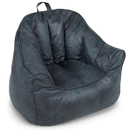 Big Joe Hug Bean Bag Chair, Basalt Blue, Vegan Suede, Kids and Teens, 3 feet