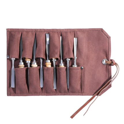 Tool Roll Up Bag with 10 Staggered Tool Pockets, P