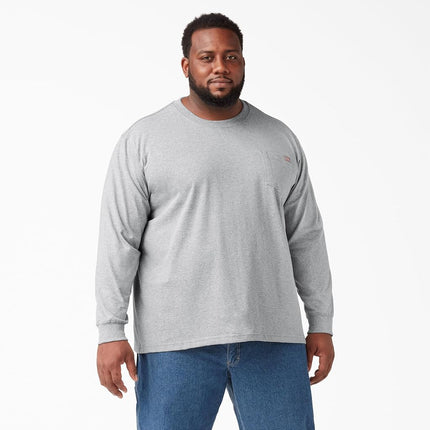 Dickies Men's Big-Tall Long Sleeve Heavyweight Crew Neck, Heather Gray, XX-Large/Tall