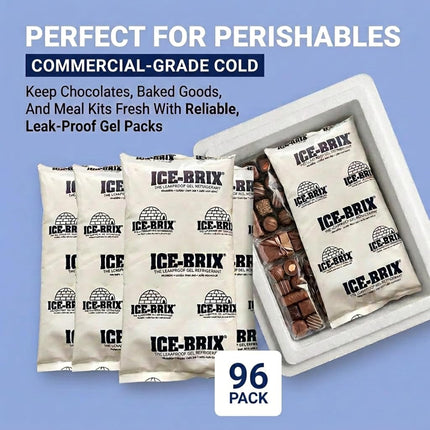 Paquete frío ICE-BRIX IB3BPD, capacidad de 3 onzas, 5 pulgadas de largo x 2-3/4 pulgadas de ancho x 3/4 pulgadas de alto, blanco (caja de 96)