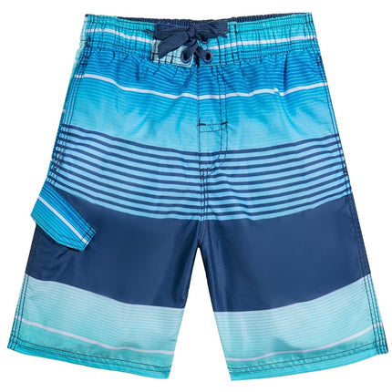 Kanu Surf Short de bain à séchage rapide pour garçon motif rayures Echelon, bleu marine, taille S (8)