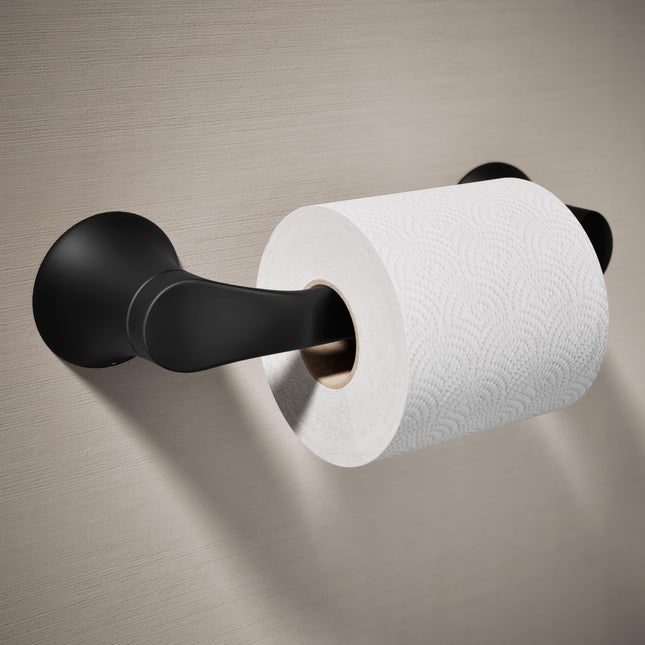 Kohler 27397-BL SIMPLICE Pivoting Toilet Paper Holder, Bathroom Accessory, Matte Black
