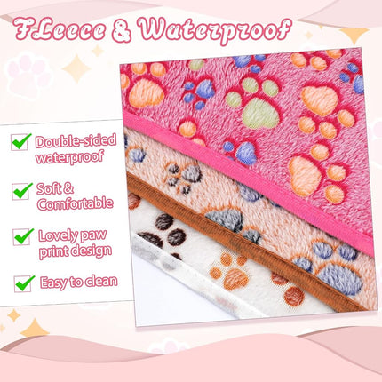 YUEPET Waterproof Guinea Pig Blankets Washable 3 Pack Small Animal Fleece Cage Liners Pet Soft Sleep Mat Pad Cover Warm Flannel Throw for Hamster Guinea Pig Rabbit Chinchilla Hedgehog Ferret 35"×24"