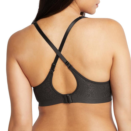 Soutien-gorge couvrant Bali Comfort Revolution pour femme, motif tourbillon noir, 34DD