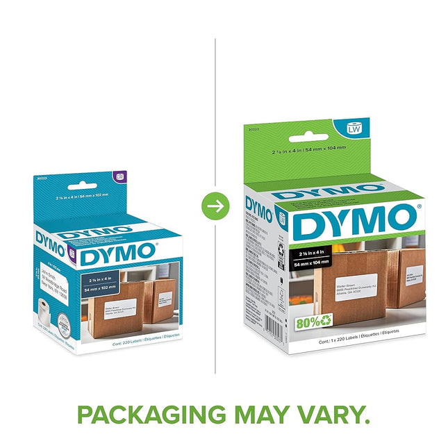 DYMO LW Standard Shipping Labels for LabelWriter Label Printers, White, 2-1/8'' x 4'', 1 roll of 220 (30323)
