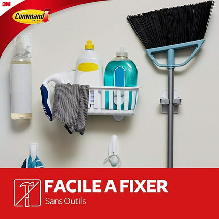 Command Broom Holder, 1 Hook and 2 Adhesive Strips - for Hanging Brooms, Brushes and Mops - Organise Without Damage - Holds up to 1.8 kg