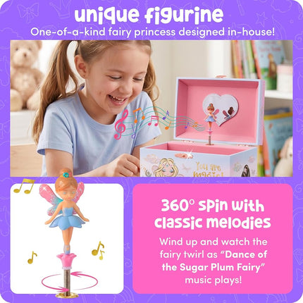 Musical Unicorn Jewellery Box for Girls - Kids Dancing Unicorn Music Box with Mirror, Jewellery Box for Girls Gifts for Little Girls, Jewellery Boxes, Childrens Birthday Gift, Ages 3-10