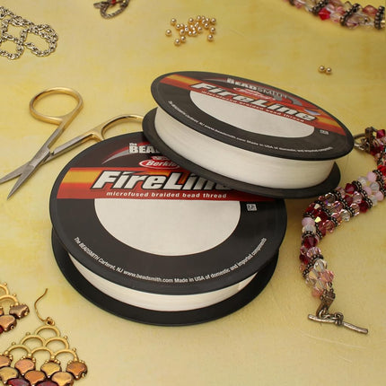 The Beadsmith Fireline by Berkley – Micro-Fused Braided Thread – 8lb. Test, 007”/.17mm Diameter, 125 Yard Spool, Crystal Color – Super Strong Stringing Material for Jewelry Making and Bead Weaving