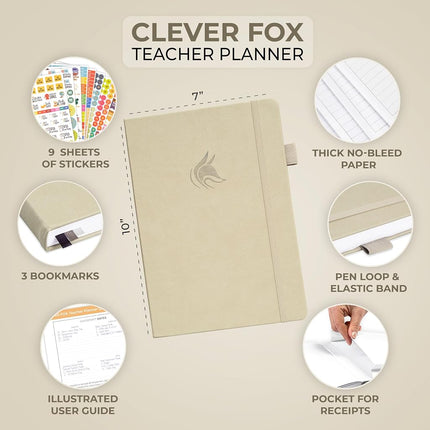 Clever Fox Teacher Planner, School & Homeschool Book, B5 Size Foggy Alps