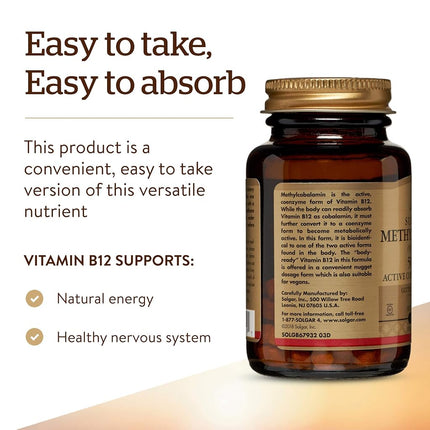Solgar - Methylcobalamin Vitamin B12 5000 mcg. - 60 Nugget(s)