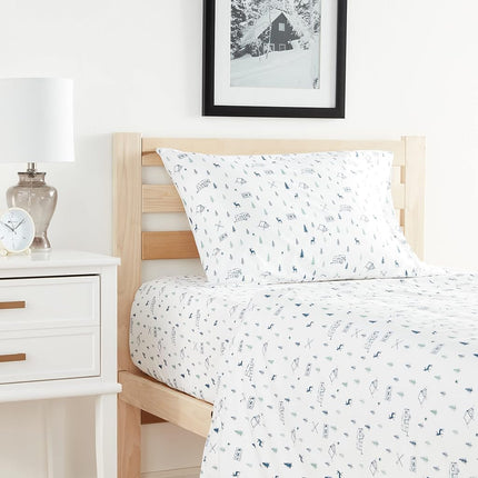 Eddie Bauer Cotton Percale Bedding Set, Crisp & Cool, Stylish Home Decor, Campout, Twin