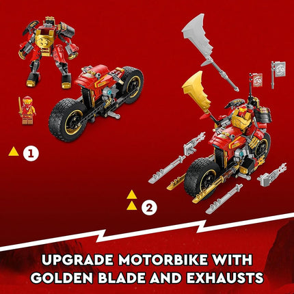 LEGO NINJAGO Kai�s Mech Rider EVO 71783, Upgradable Ninja Motorbike Toy, Mech Action Figure and 2 Bone Warrior Minifigures, Collectible Toys for Kids 7 Plus Years Old, Golden,green