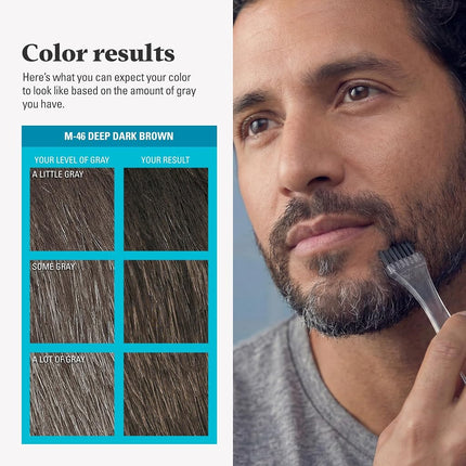 Just For Men Mustache & Beard Brush-In Color Gel, Deep Dark Brown (Packaging May Vary)