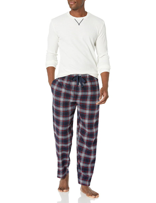 Wrangler Men's Waffle Knit Top and Flannel Pant Pa