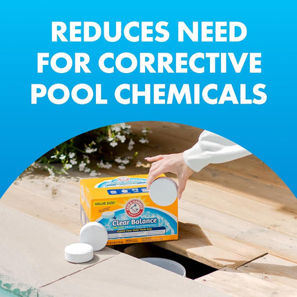 ARM & Hammer Clear Balance Swimming Pool Alkalinity pH Maintenance Tablets, White, 1 Pack, 24 Count