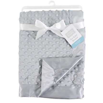 Hudson Baby Dotted Mink Blanket with Satin Binding, Gray, One Size