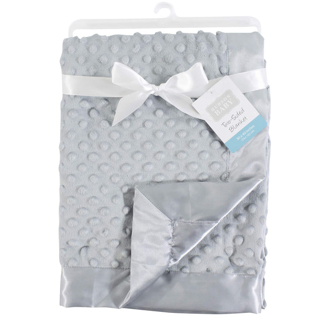 Hudson Baby Dotted Mink Blanket with Satin Binding, Gray, One Size