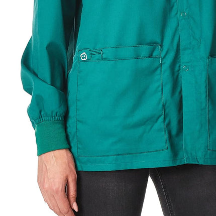 WonderWink Unisex-Adult's Snap Front Jacket, Teal Blue, Large