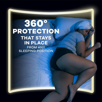 Always ZZZs Overnight Disposable Period Underwear for Women, Size L, Black Period Panties, Leakproof, 7 Count, Pack of 2 (14 Count Total)