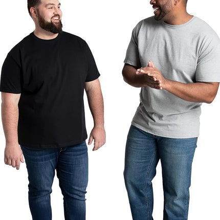Fruit of the Loom Men's Tall Size Eversoft Cotton Short Sleeve T-Shirts (Regular, Big & Tall-Pocket-Grey Heather, Medium