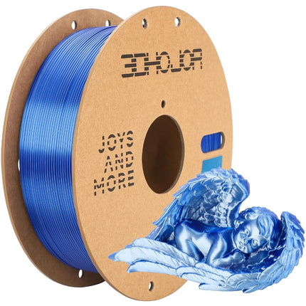 3DHoJor Silk PLA Filament 1.75mm Blue Silver Dual 