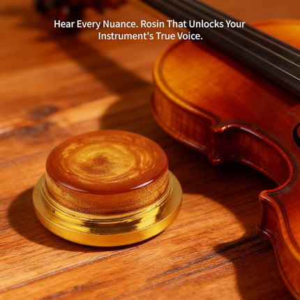 Violin Rosin, Light Low Dust Rosin with Protective Case for Violin, Viola, Cello Bows - Excellent Bow Grip & Smooth Playing (1- Pack Gold)