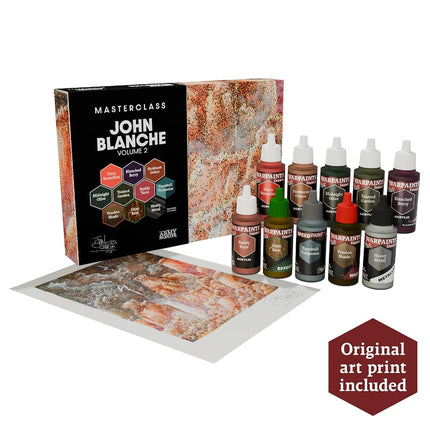 The Army Painter, Masterclass John Blanche Volume 2 Paint Set, 6 x 18 ml Warpaints Fanatic Paints, 1 unique Speedpaint, 1 Wash, 1 Effect, 1 Metallic & 1 Art Print - Model Paint for Miniature Wargaming