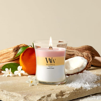 WoodWick Island Getaway Hourglass Trilogy Jar Candle, Medium