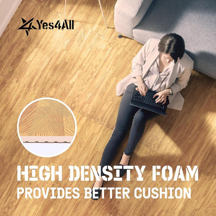 Yes4All EVA Interlocking Mats, Puzzle Floor Tiles, Foam Floor Padding with Border for Furniture, Home Space, Living Room, Garage 48 SQFT
