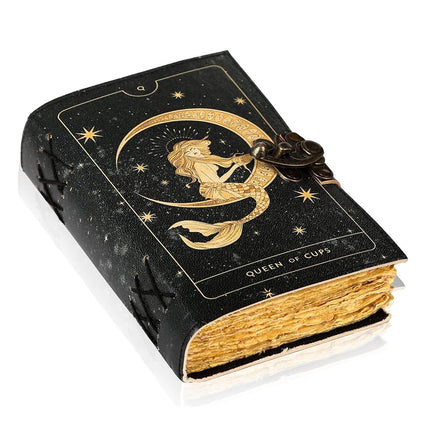 TUZECH Book of Spells Leather Bound Journal Deckle