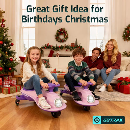 Gotrax Electric Wiggle Car for Kids 3-8, 12V Battery for 120Min w/Bluetooth