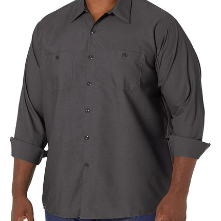 Red Kap Men's Industrial Work Shirt, Charcoal, Lon