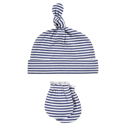 Hudson Baby Unisex Baby Cotton Cap and Scratch Mitten Set, Classic Car, 0-6 Months